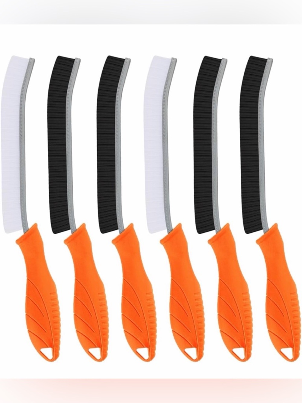 💜6Hard Bristle Crevice Cleaning Brush-Thin Gap Scrub Brush, Small Cleaning Brush